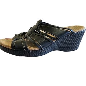 Clarks Bendables Wedge Leather Brown Sandal - 10 M
